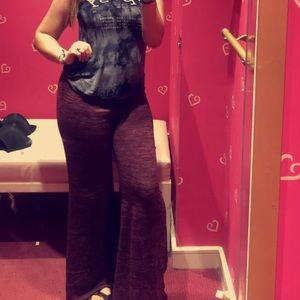 Boho maroon bell bottoms